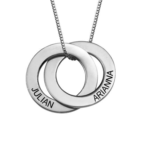Necklace with 2 Rings in Sterling Silver - Triki Jewelry